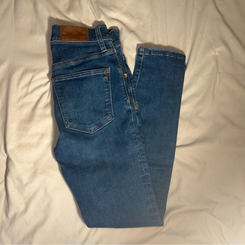 Madewell 9" Mid-Rise Skinny Jeans 24P Petite Blue Fair Trade Stretch Denim - Picture 2 of 13